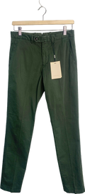 Suitsupply Green Porto Novo Slim Leg Straight Chinos Stretch Cottons  W28