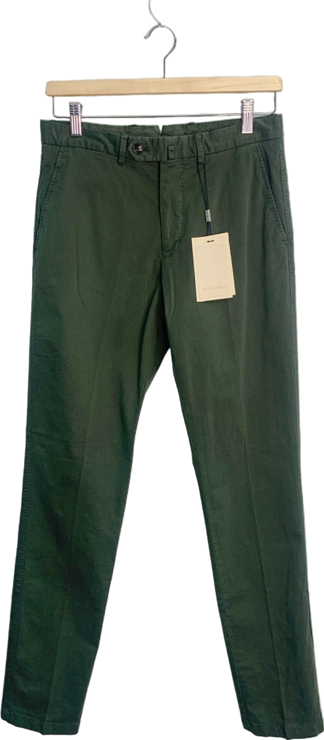 Suitsupply Green Porto Novo Slim Leg Straight Chinos Stretch Cottons  W28
