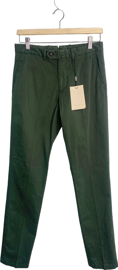 Suitsupply Green Porto Novo Slim Leg Straight Chinos Stretch Cottons EU 44 W28