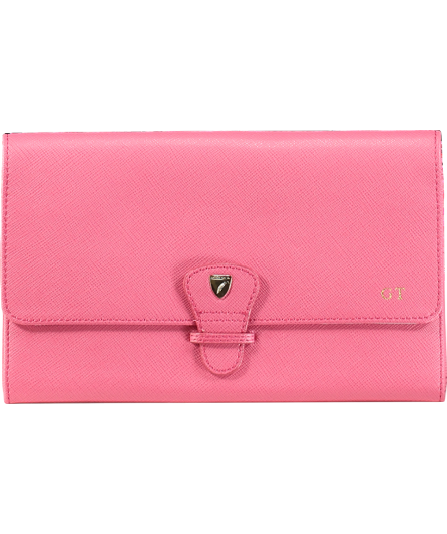 Aspinal Of London Pink Classic Travel Wallet Personalised "GT"