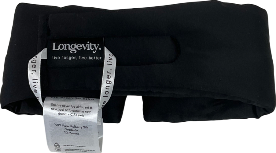 Longevity Mulberry Silk Sleep Mask Black One size