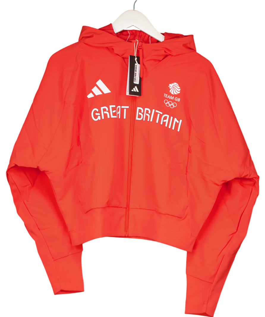 adidas Red Team Gb's Hoodie Jacket UK S