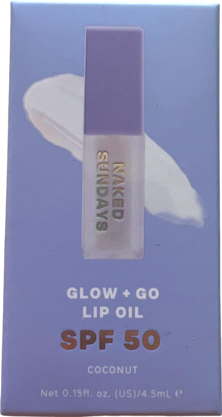 Naked Sundays Glow + Go Lip Oil SPF 50 Coconut 4.5ml
