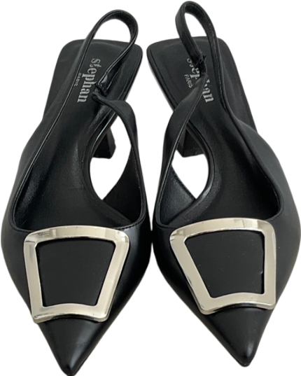 stephan paris Black Sling Back Heel Pumps UK 6 EU 39 👠