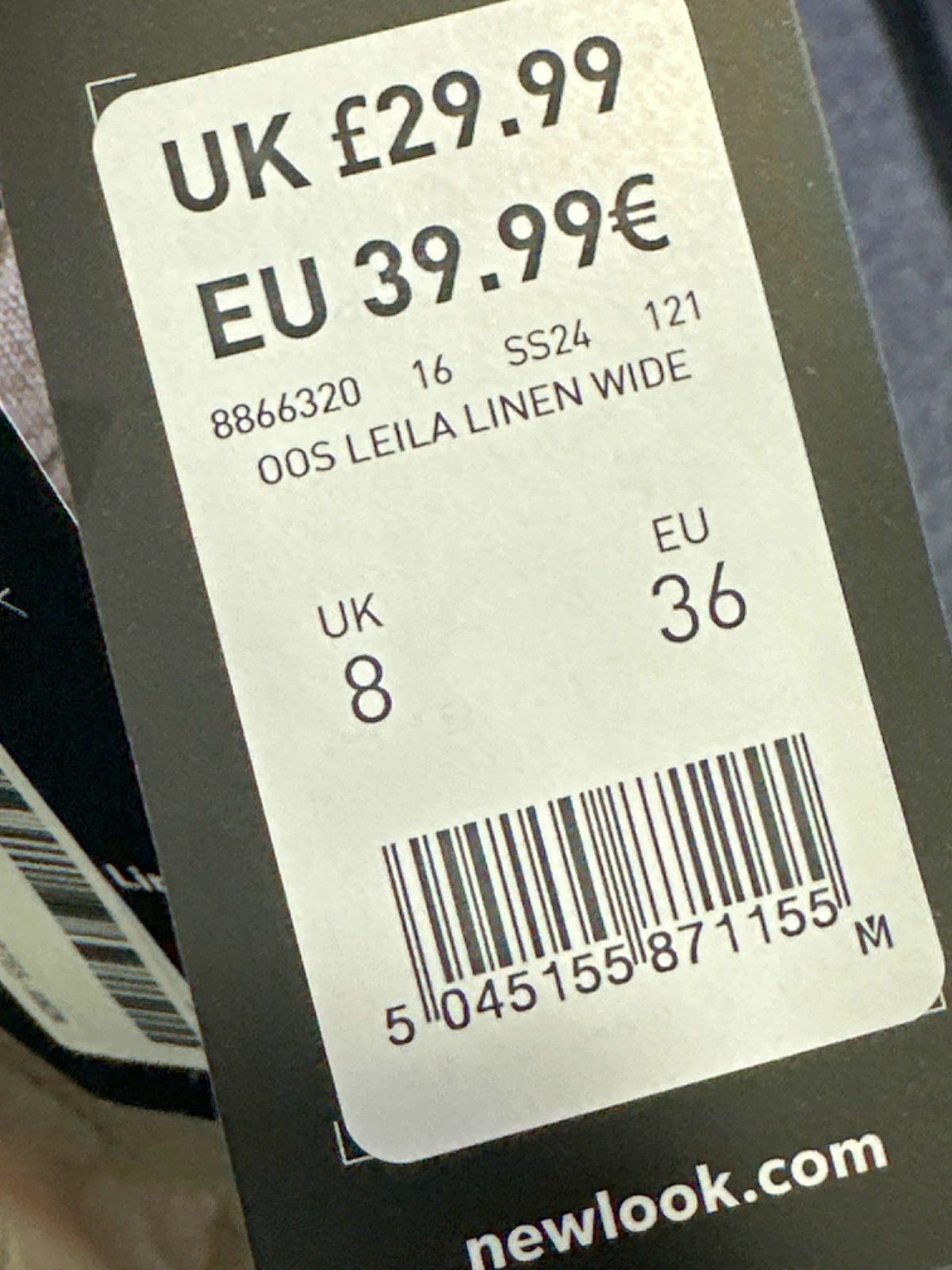 New Look Beige Leila Linen Wide Trousers UK 8