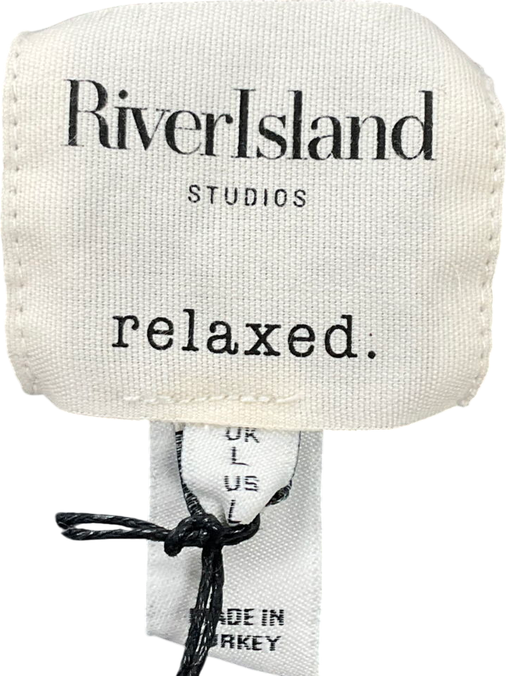 River Island Green Grey Knit Button Up Cardigan UK L