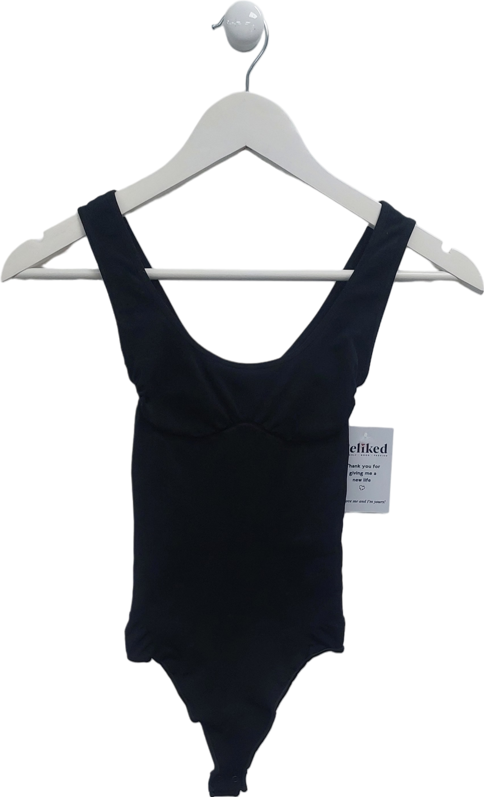 T/ALA Black Scoop Neck Sculpting Bodysuit UK S