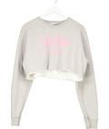 FIORUCCI Grey Ciao Fiorucci Cropped Graphic Sweatshirt UK L