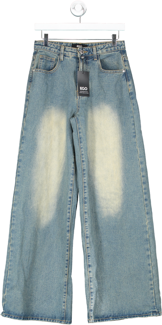 Ego Blue Low Rise Wide Leg 90s Denim Jeans UK 6