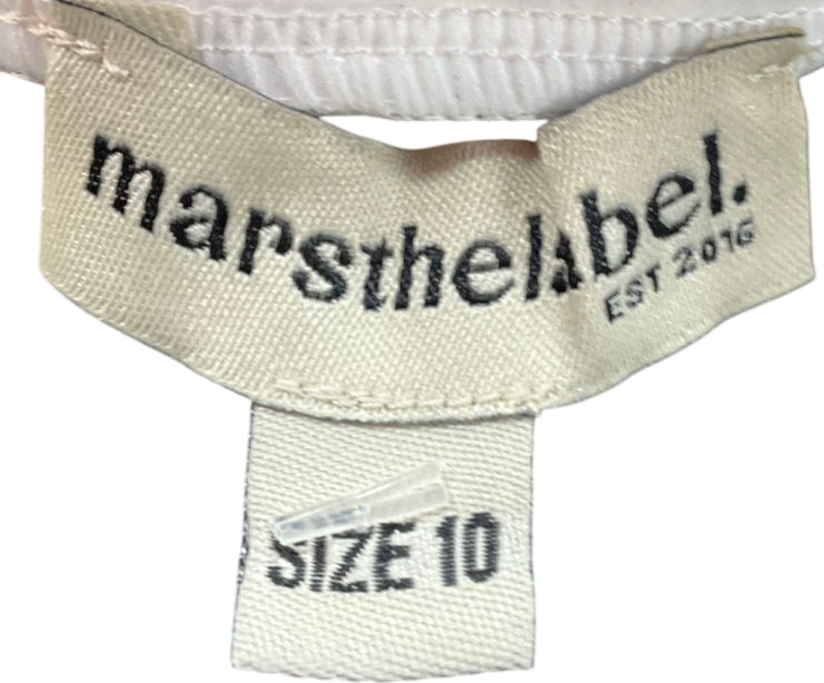 Mars the Label White The Sculpt Foldover Trousers UK 10