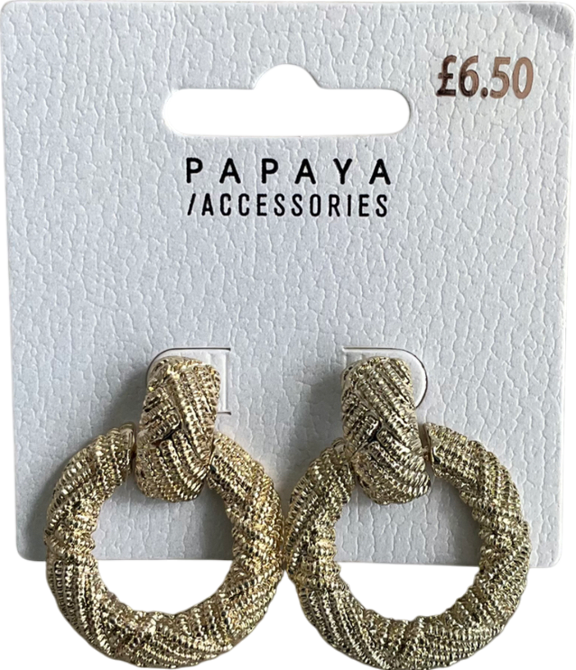 Matalan Metallic Textured Hoop Earrings