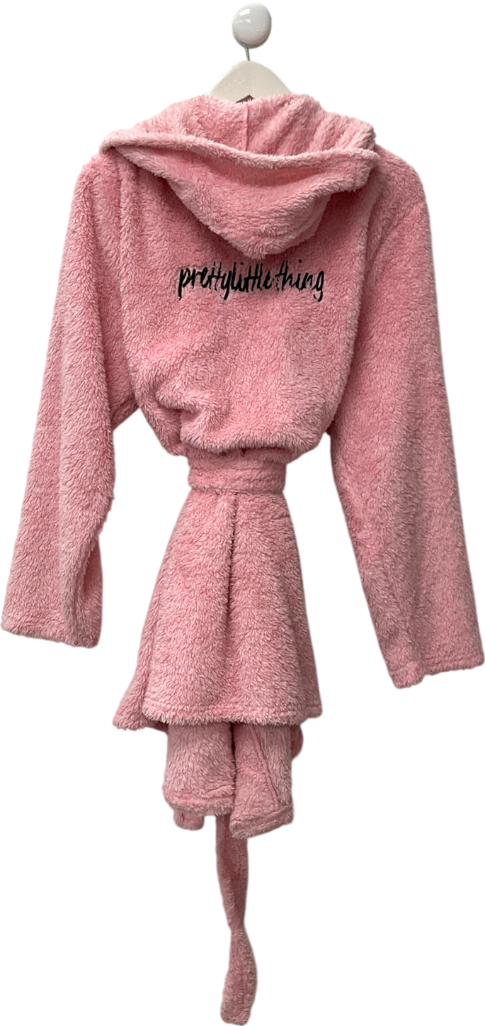PrettyLittleThing Pink Fluffy Dressing Gown UK M