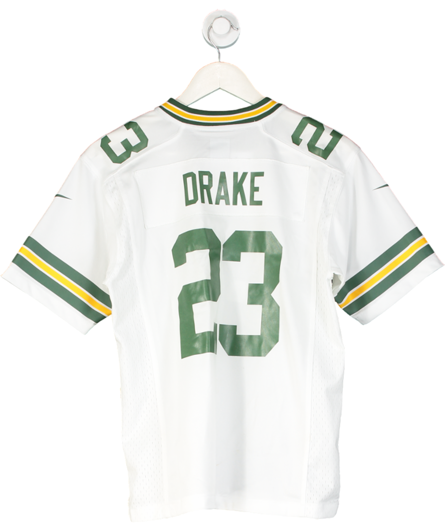 Nike White Green Bay Packers Drake Road Jersey UK L