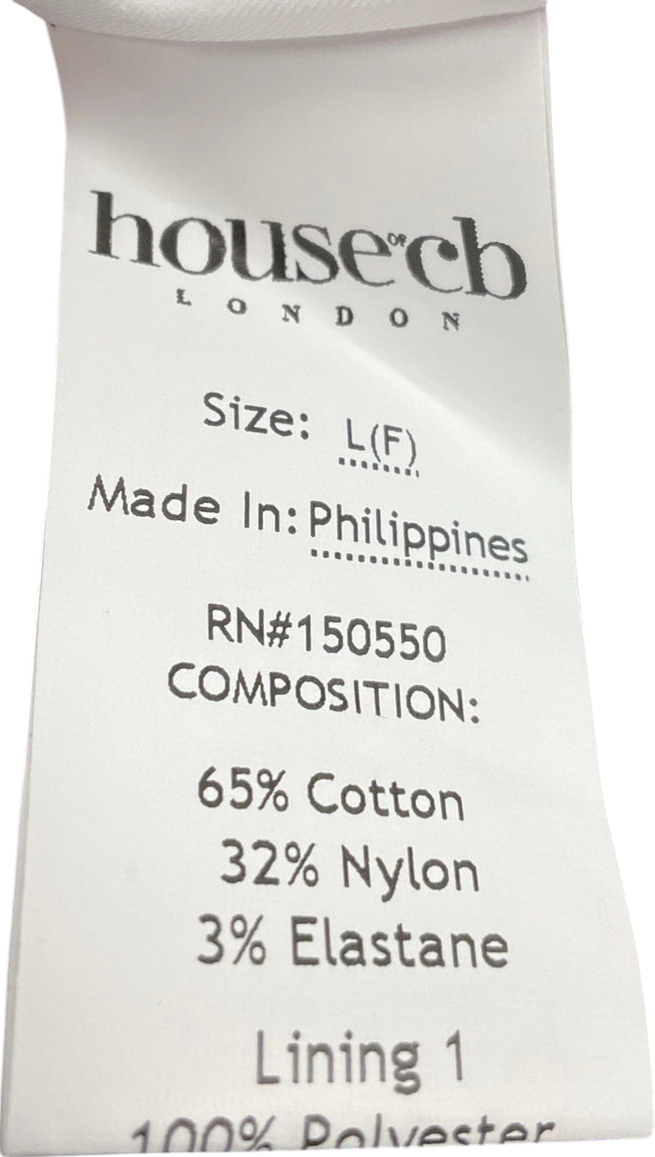 House of CB Fabrizia White Bluebell Print Corset Mini Dress UK L