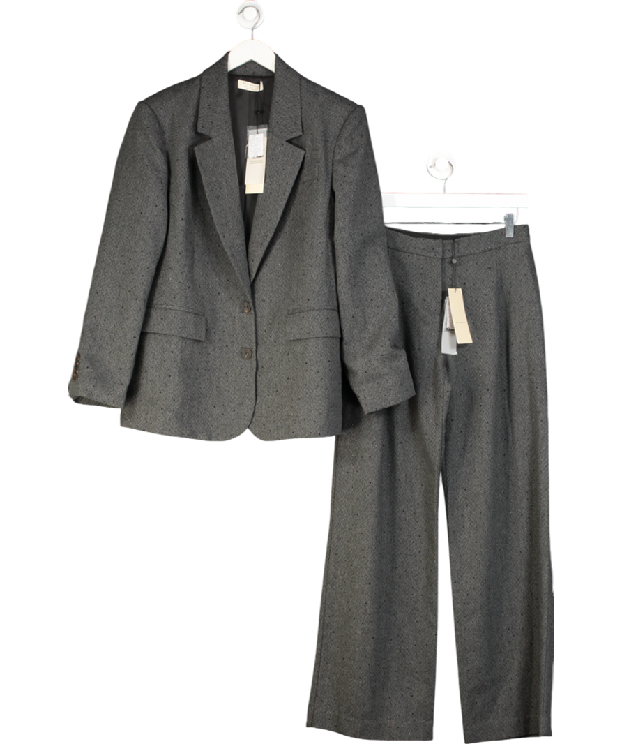 BEC+ BRIDGE Grey Shae Blazer And Oversized Trousers 2-piece suit UK S