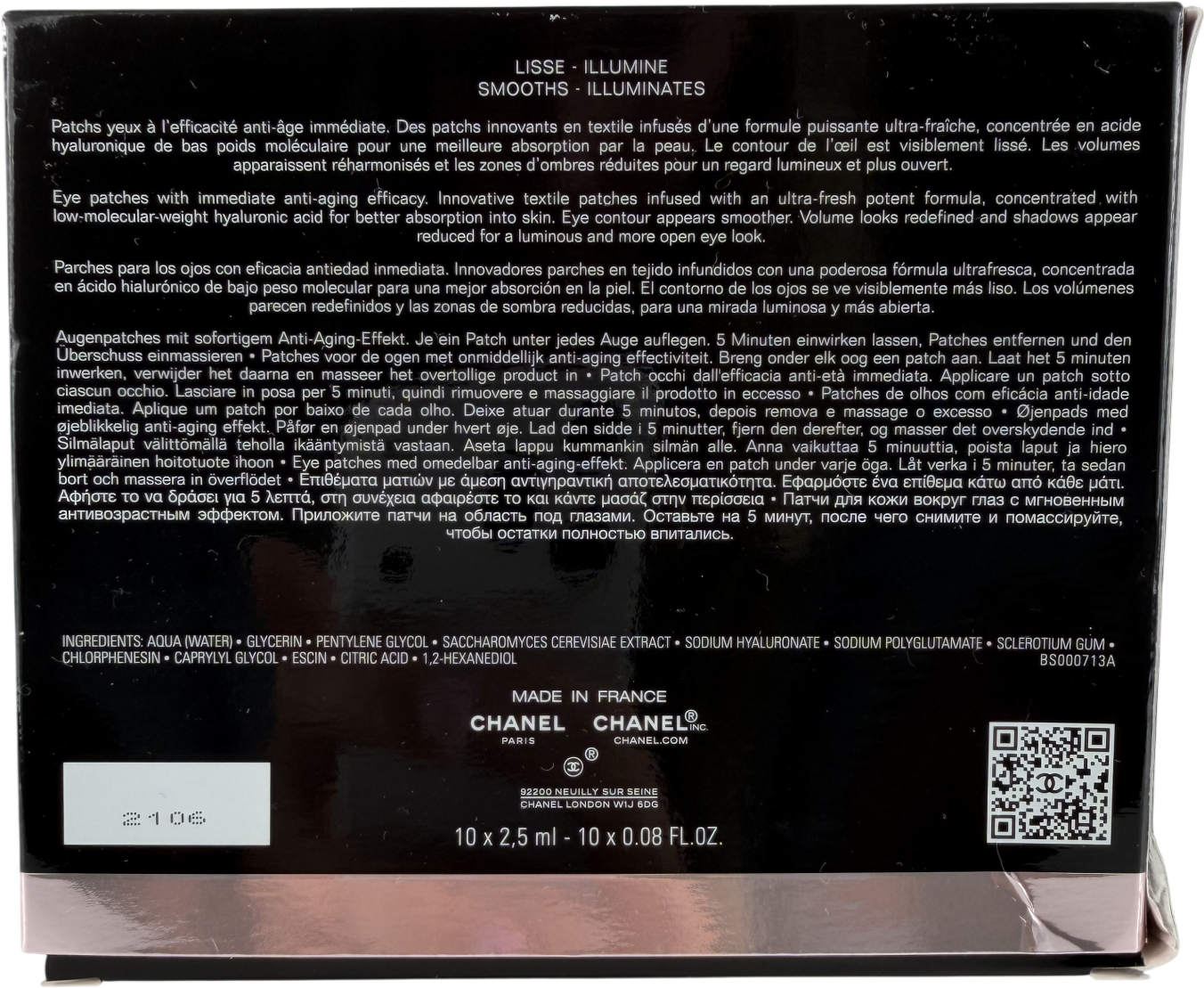 Chanel Le Lift Flash Eye Patches 10 pairs