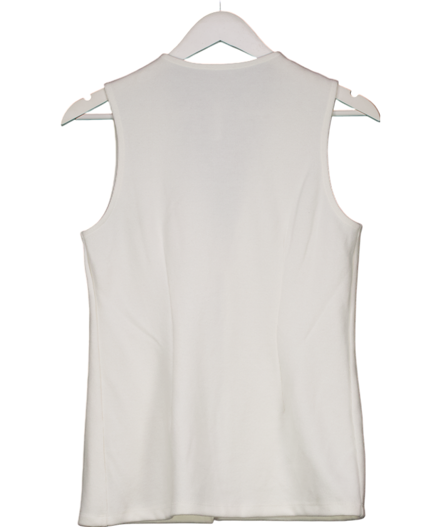 ASOS White Soft Touch Longline Waistcoat With Button Detail UK 8