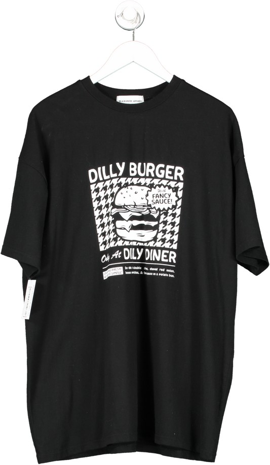 Blacksmith Apparel Black Oversized Dilly Burger T Shirt UK L