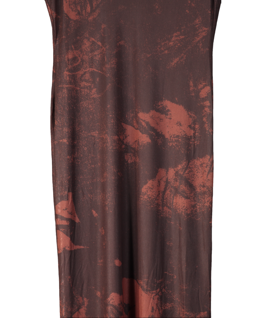 ASOS Mesh Cami Maxi Dress With Cross Back In Purple Floral UK 8