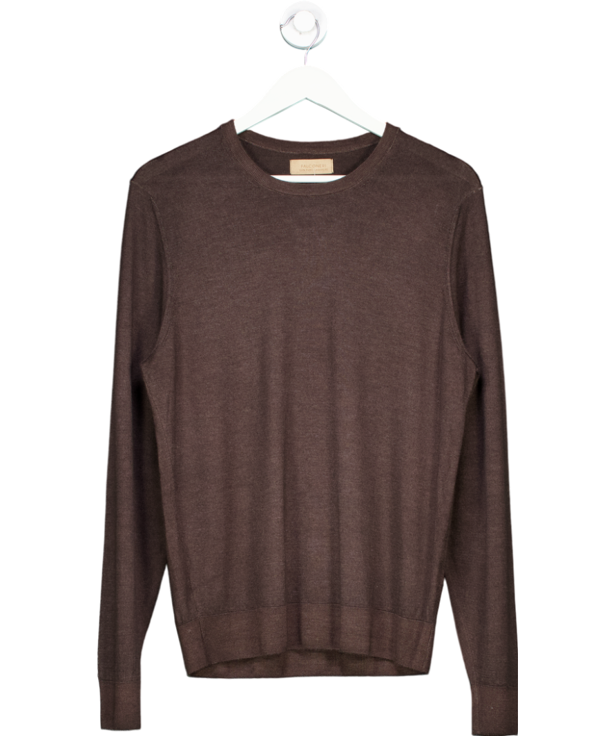 Falconeri Brown Round-neck Ultrafine Cashmere Jumper UK M