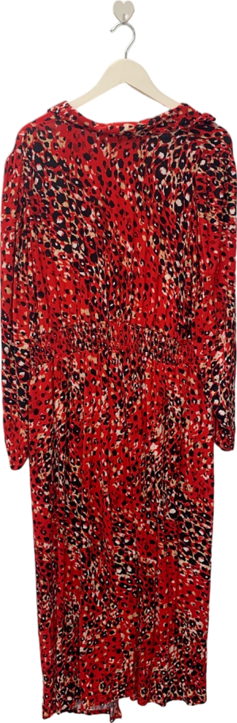 Yours Red Leopard Print Dress UK 26