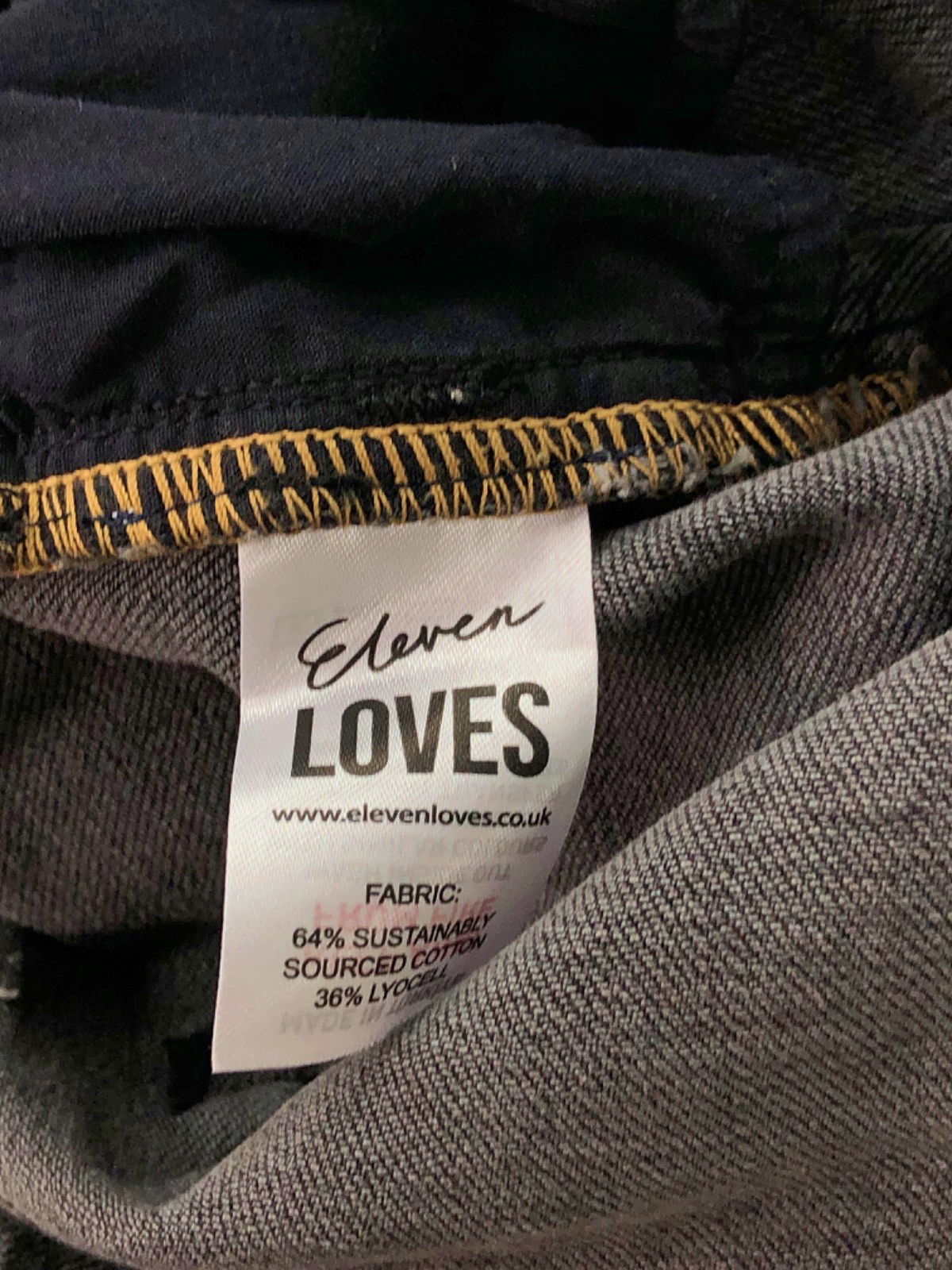 Eleven Loves Black High-Waisted Straight Leg Jeans UK 12