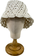 MANGO Cream Crochet Bucket Hat One Size