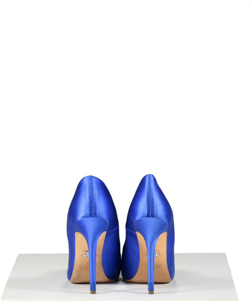Aruna Seth Blue Satin Embellished Stilettos UK 7 EU 40 👠