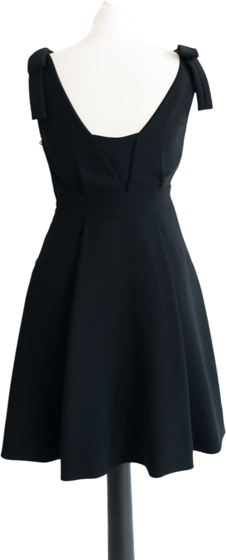 Whistles Black Bow Shoulder Mini Dress UK 6