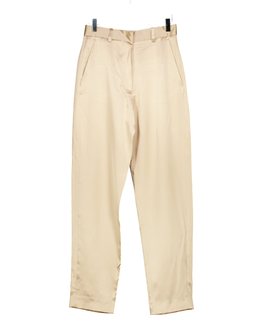 Joseph Metallic Tova Silk Satin Trousers UK 8