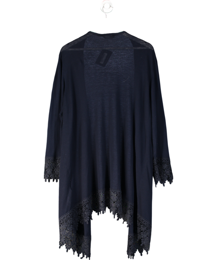 Yours Blue Lace Trimmed Open Cardigan UK 26-28