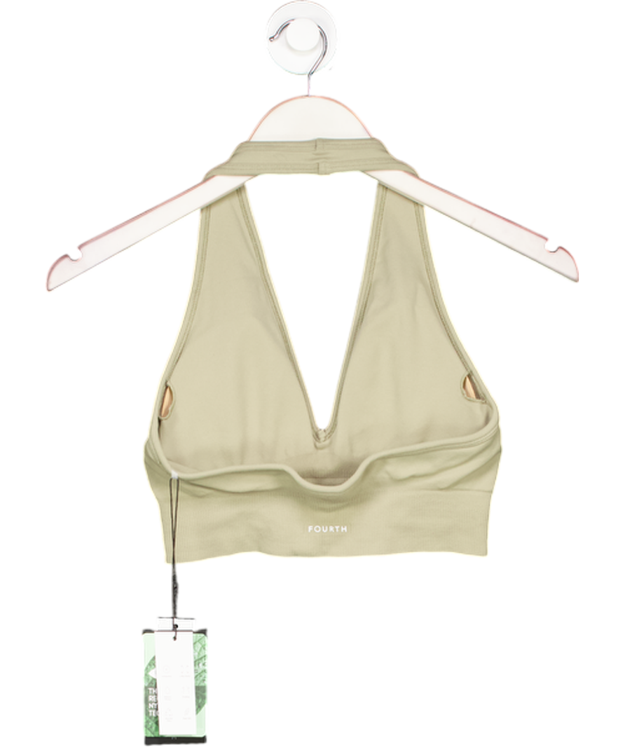 4th & Reckless Green Sage Halter Neck Seamless Sports Bra- Sammie UK S