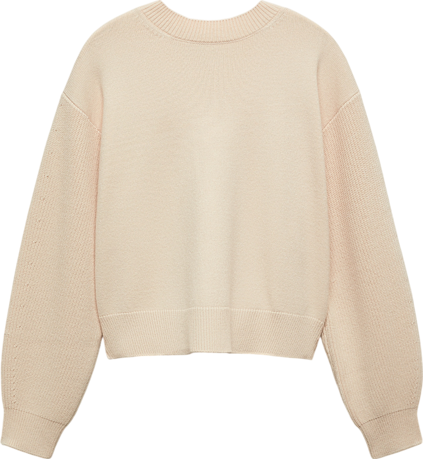 MANGO Cream Round Neck Knitted Sweater UK S