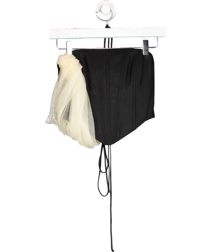 Manuri Black Draped Corset UK XS