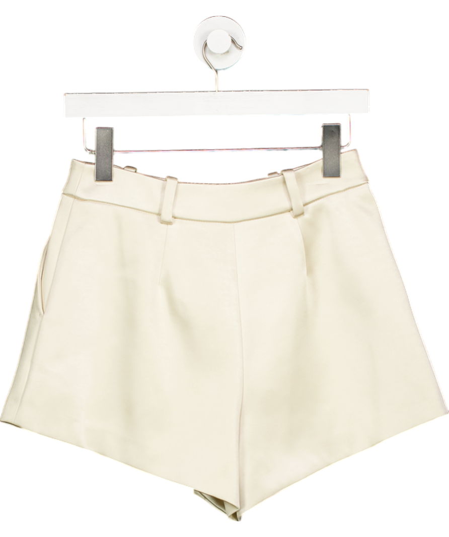 River Island Cream Bonded Satin High Waisted Shorts UK 6