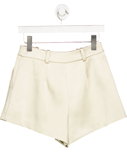 River Island Cream Bonded Satin High Waisted Shorts UK 6