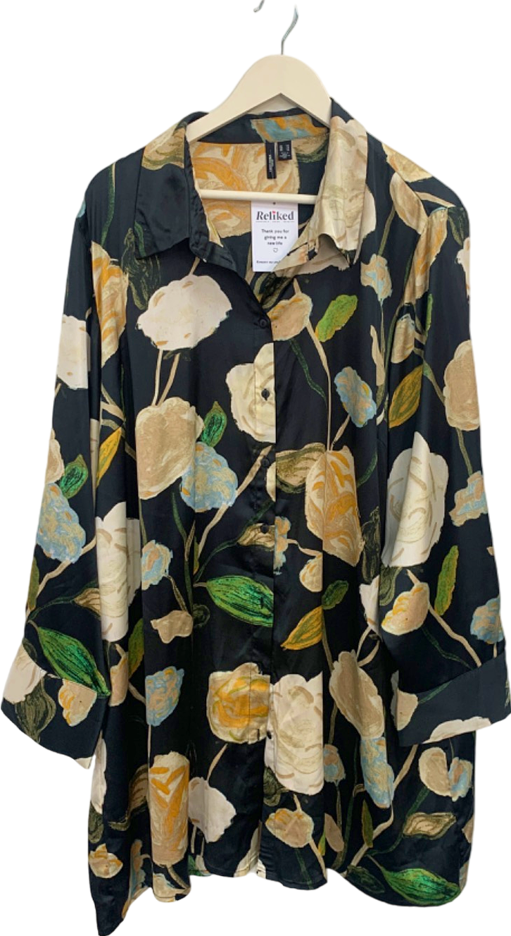 Vero Moda Black Floral Shirt UK 24