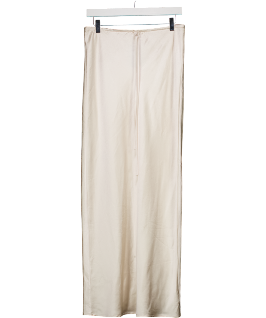 4th & Reckless Cream Satin Maxi Skirt UK 8