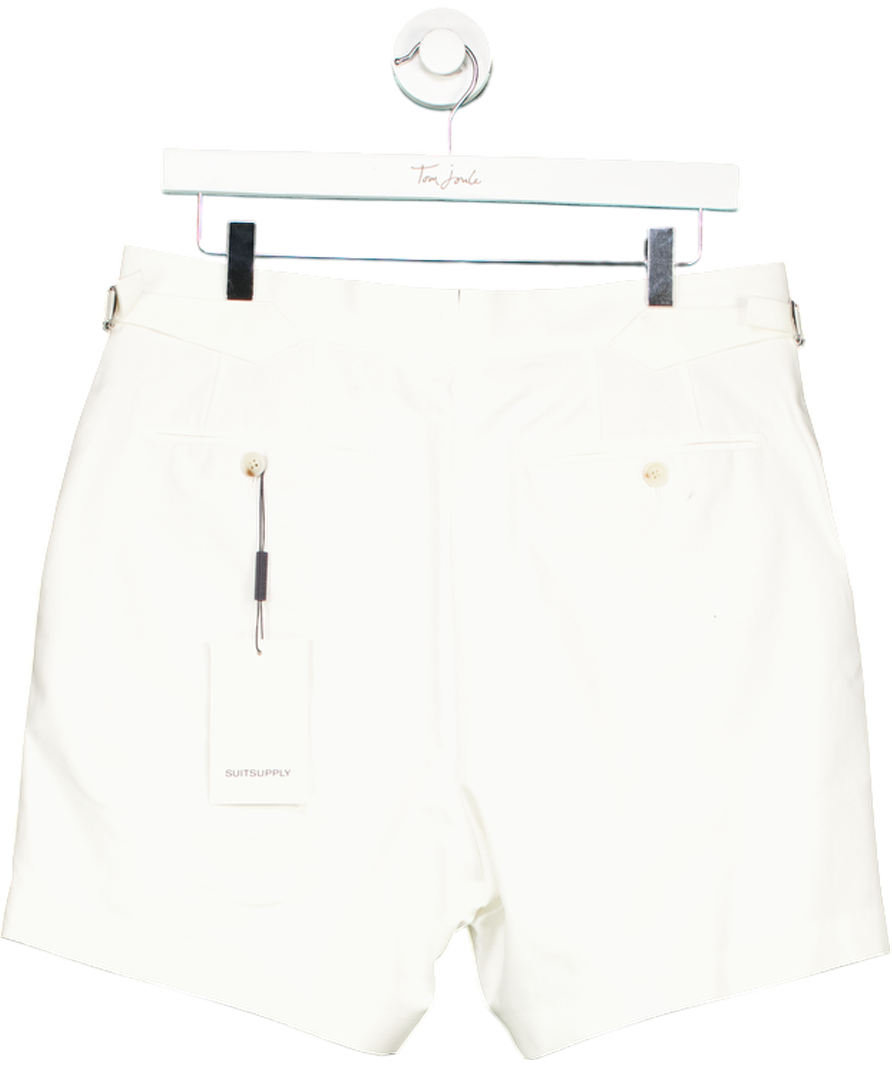 suitsupply White Off-white Pleated Duca Shorts W32