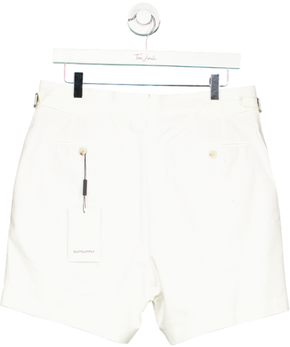 suitsupply White Off-white Pleated Duca Shorts W32