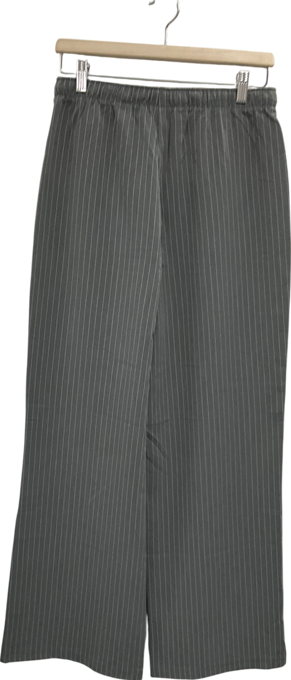 Stradivarius Pull On Trouser In Grey Pinstripe UK M