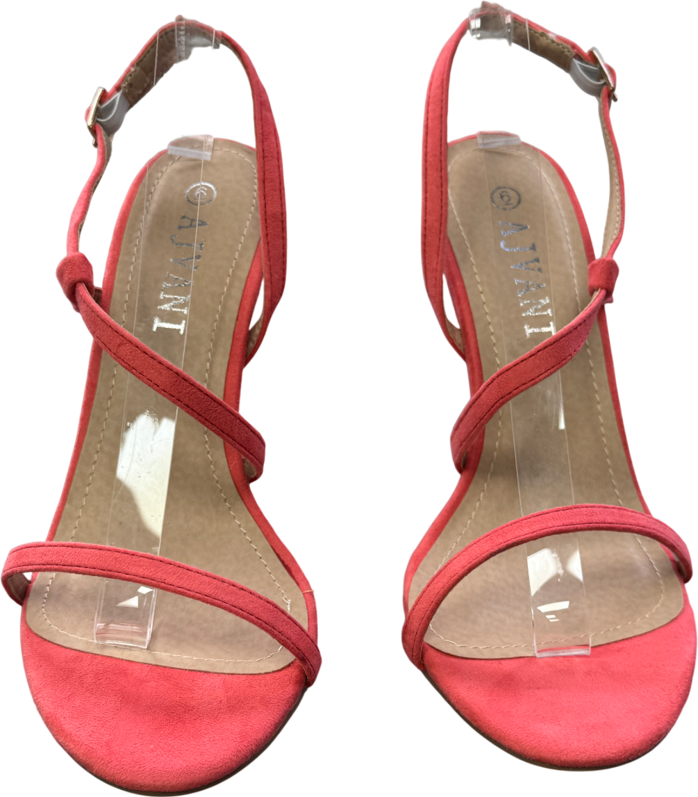 ADJVANI Coral Pink Strappy Heeled Sandals UK 6 EU 39 👠