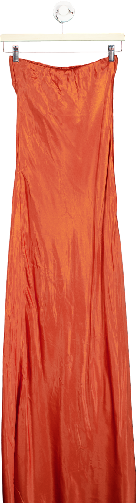 Anthropologie Orange The Fleur Strapless Satin Maxi Slip Dress UK 8