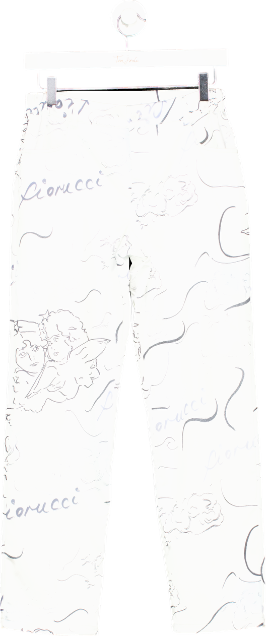 Fiorucci White Printed Trousers UK S