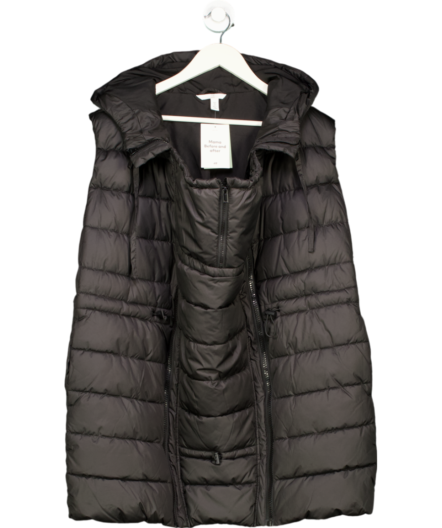 H&M Black Mama Before & After Babywearing Puffer Gilet UK S