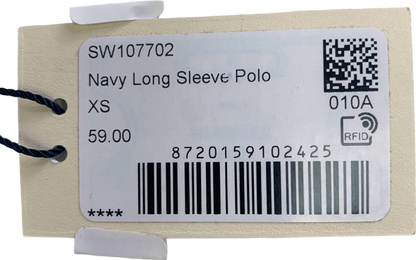 Suitsupply Navy Long Sleeve Cotton Polo Shirt UK XS