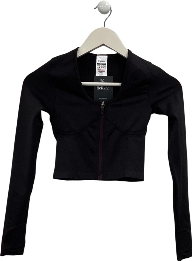 gymshark Black Lift Seamless Zip Up Jacket UK XS
