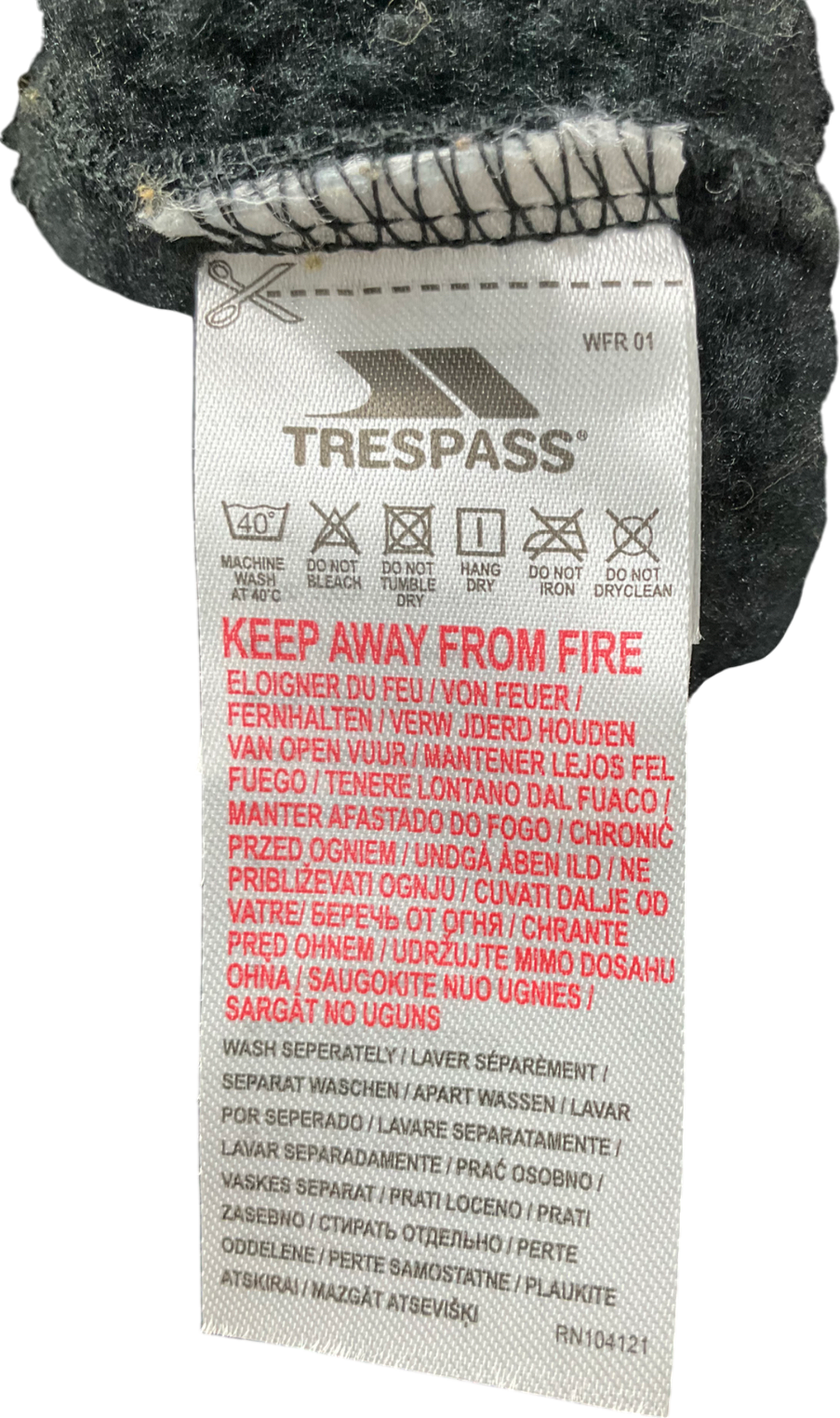 Trespass Black Feel Fleece Jacket UK M