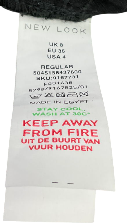 New Look Black Adalae Wide Leg Jeans UK 8