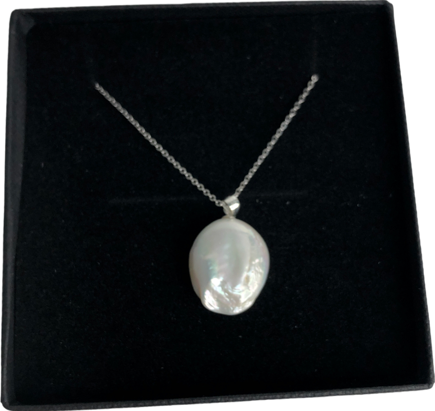 925 Sterling Silver Natural Pearl Pendant Necklace